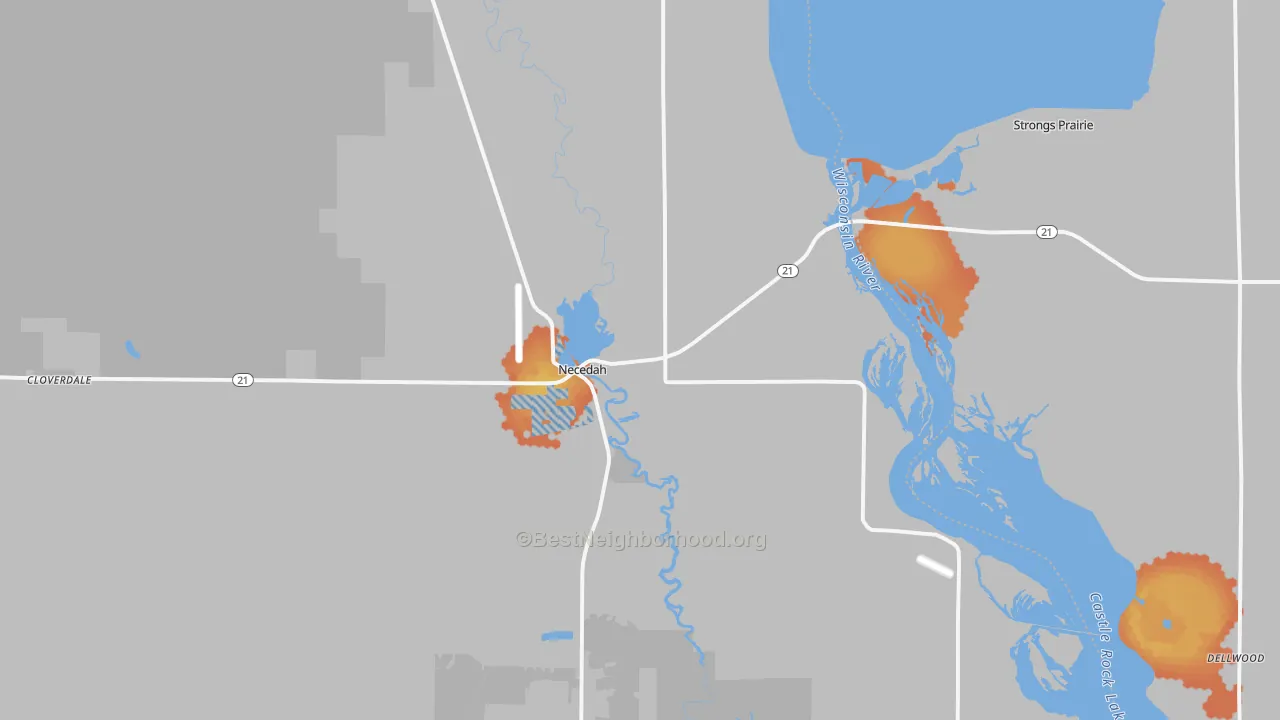 Bike Grade map of Necedah, WI