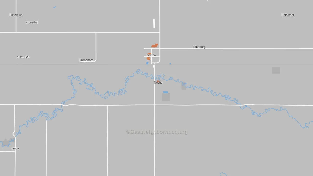 Bike Grade map of Neche, ND