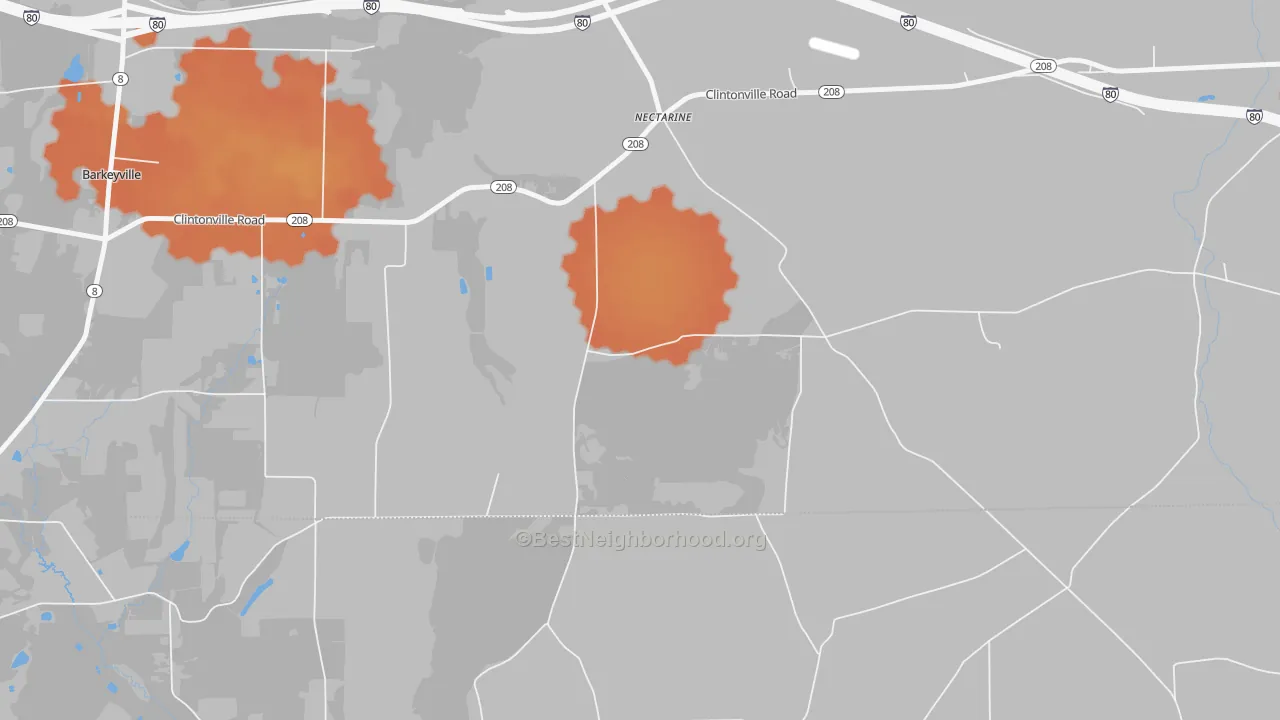 Bike Grade map of Nectarine, PA