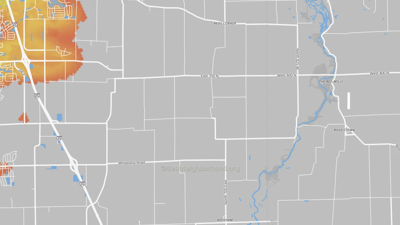 Bike Grade map of Needham, IN