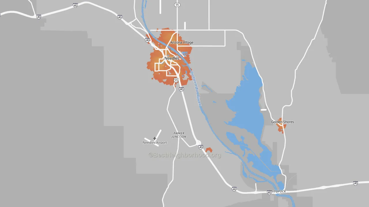Bike Grade map of Needles, CA