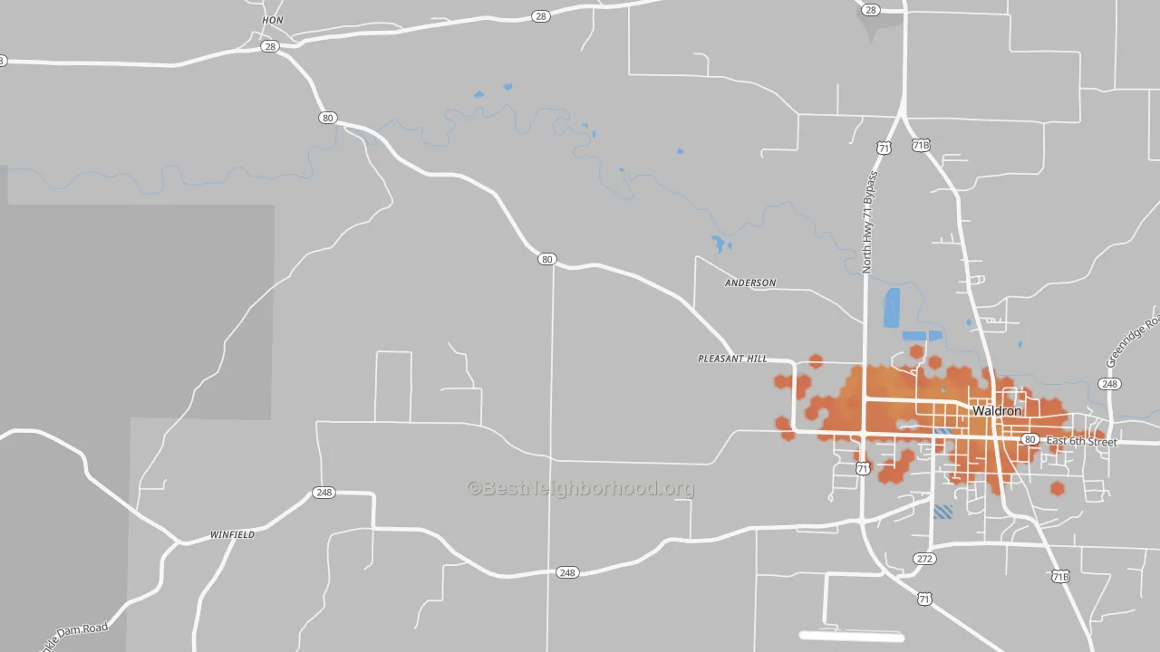 Bike Grade map of Needmore, AR