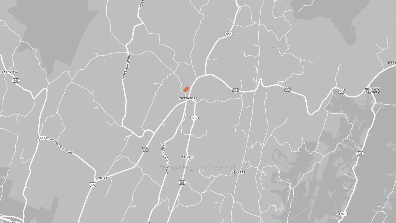 Bike Grade map of Needmore, PA