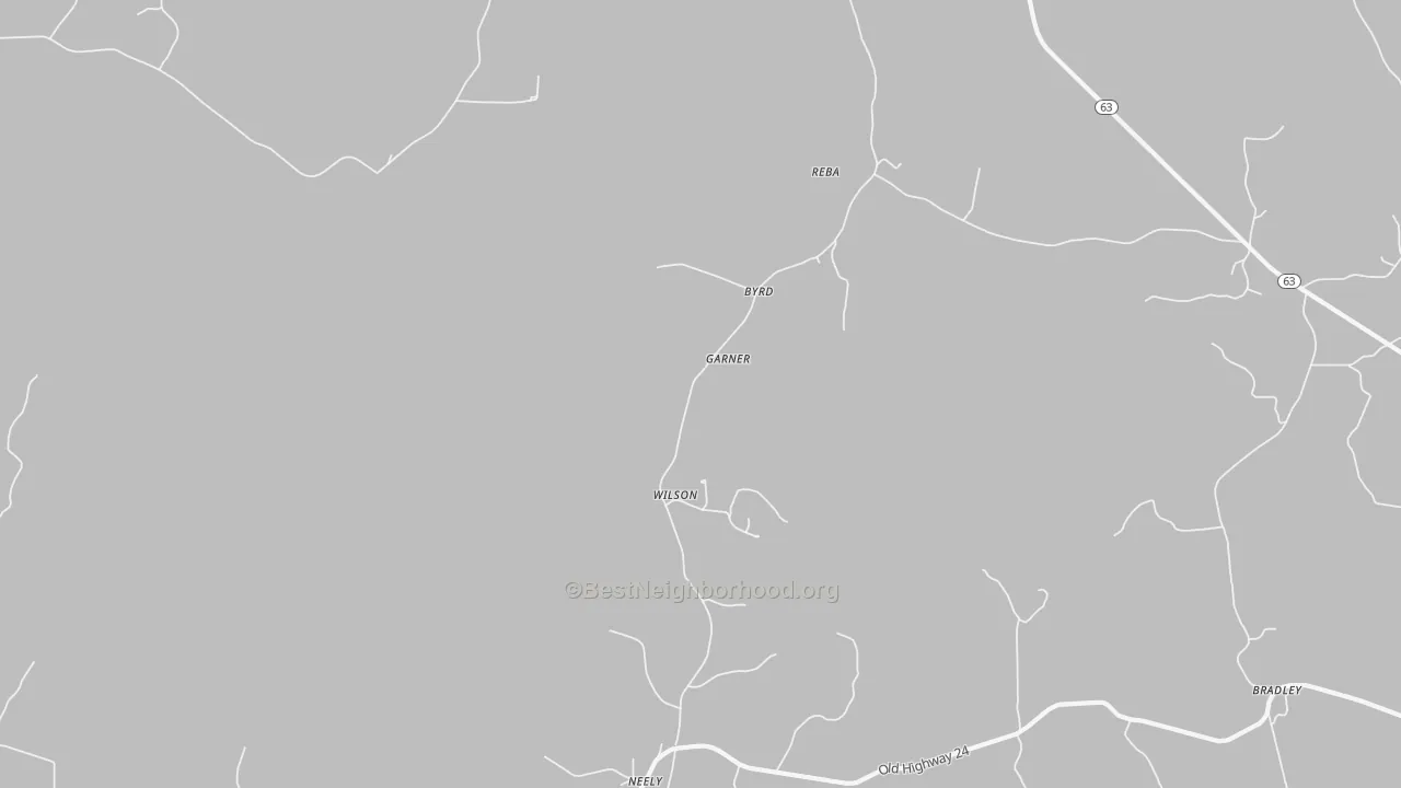 Bike Grade map of Neely, MS