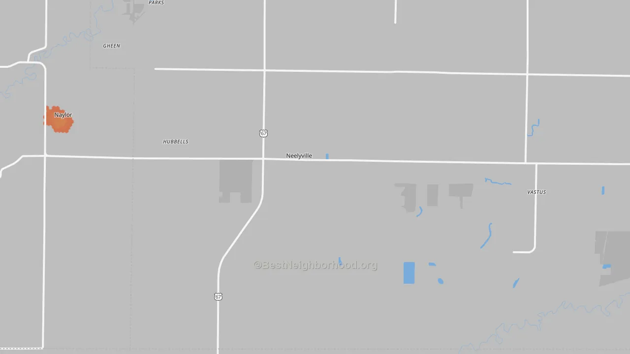 Bike Grade map of Neelyville, MO