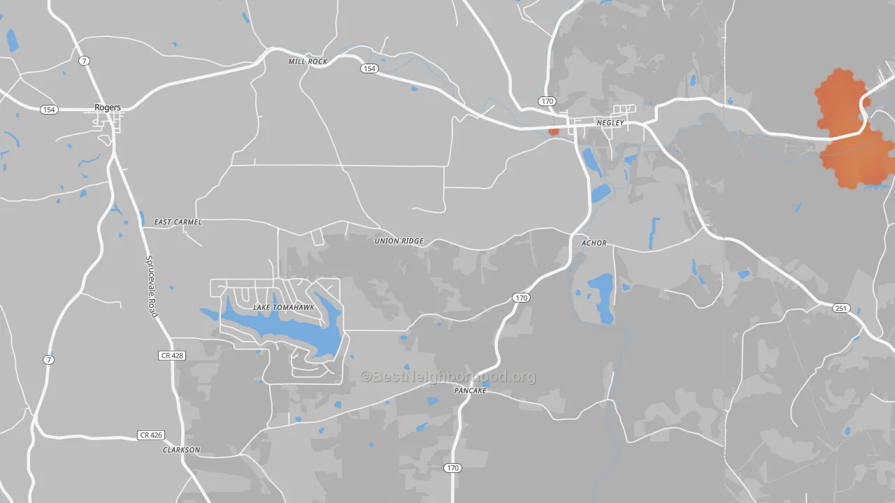 Bike Grade map of Negley, OH