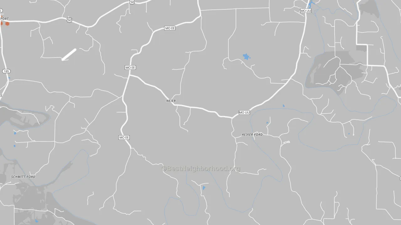 Bike Grade map of Neier, MO