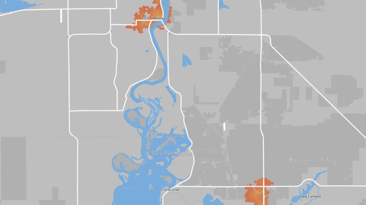 Bike Grade map of Nekoosa, WI