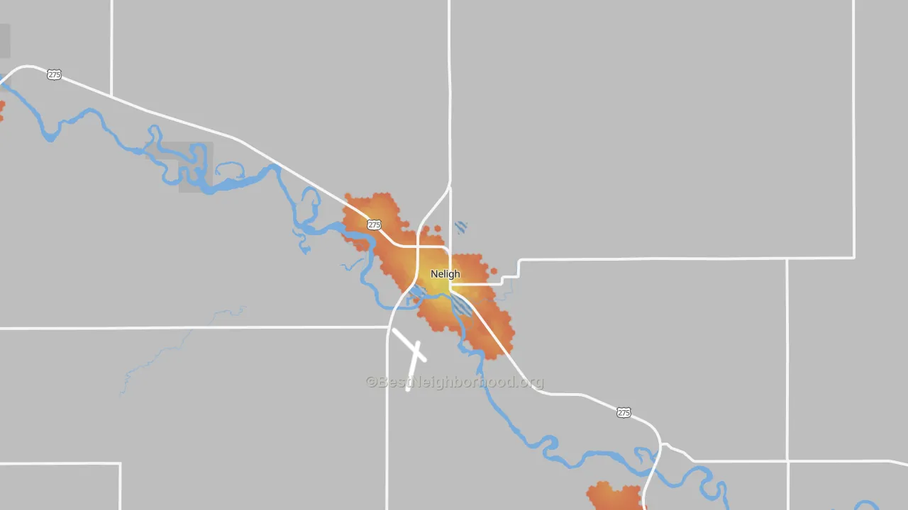 Bike Grade map of Neligh, NE