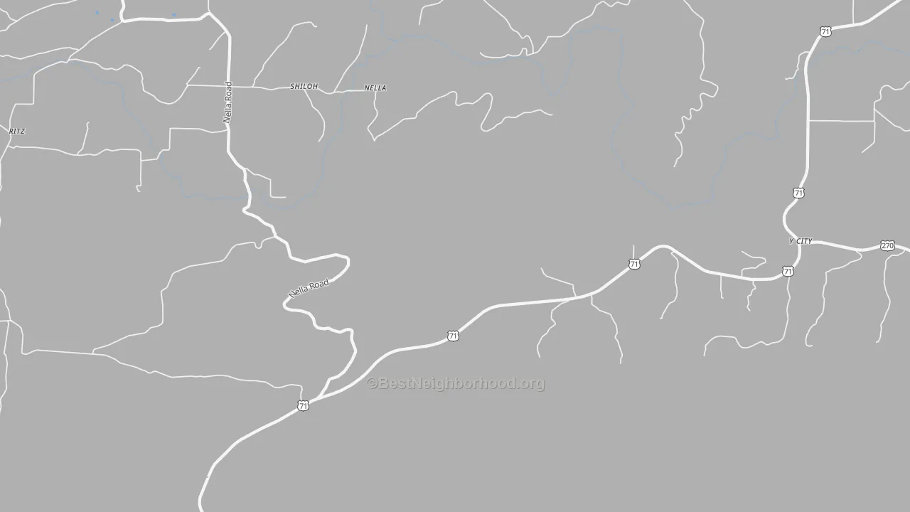 Bike Grade map of Nella, AR