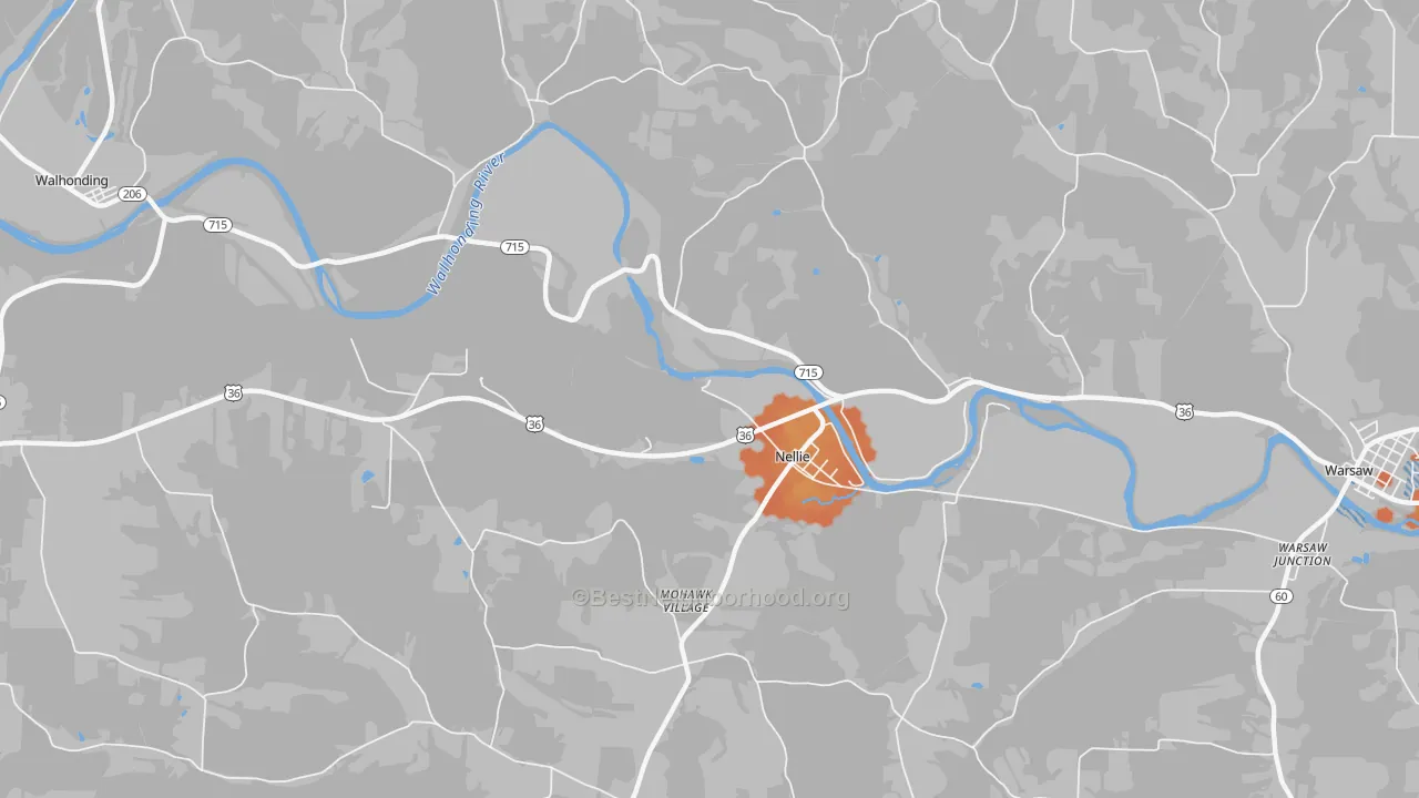 Bike Grade map of Nellie, OH