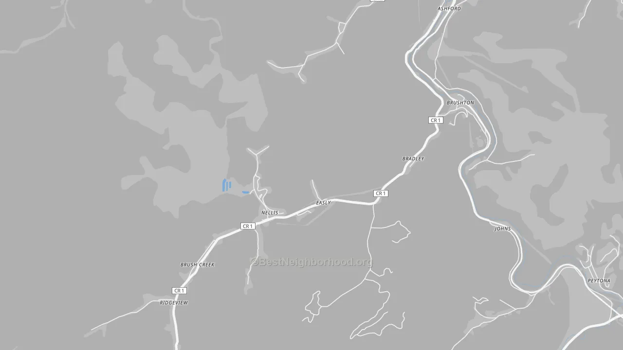 Bike Grade map of Nellis, WV