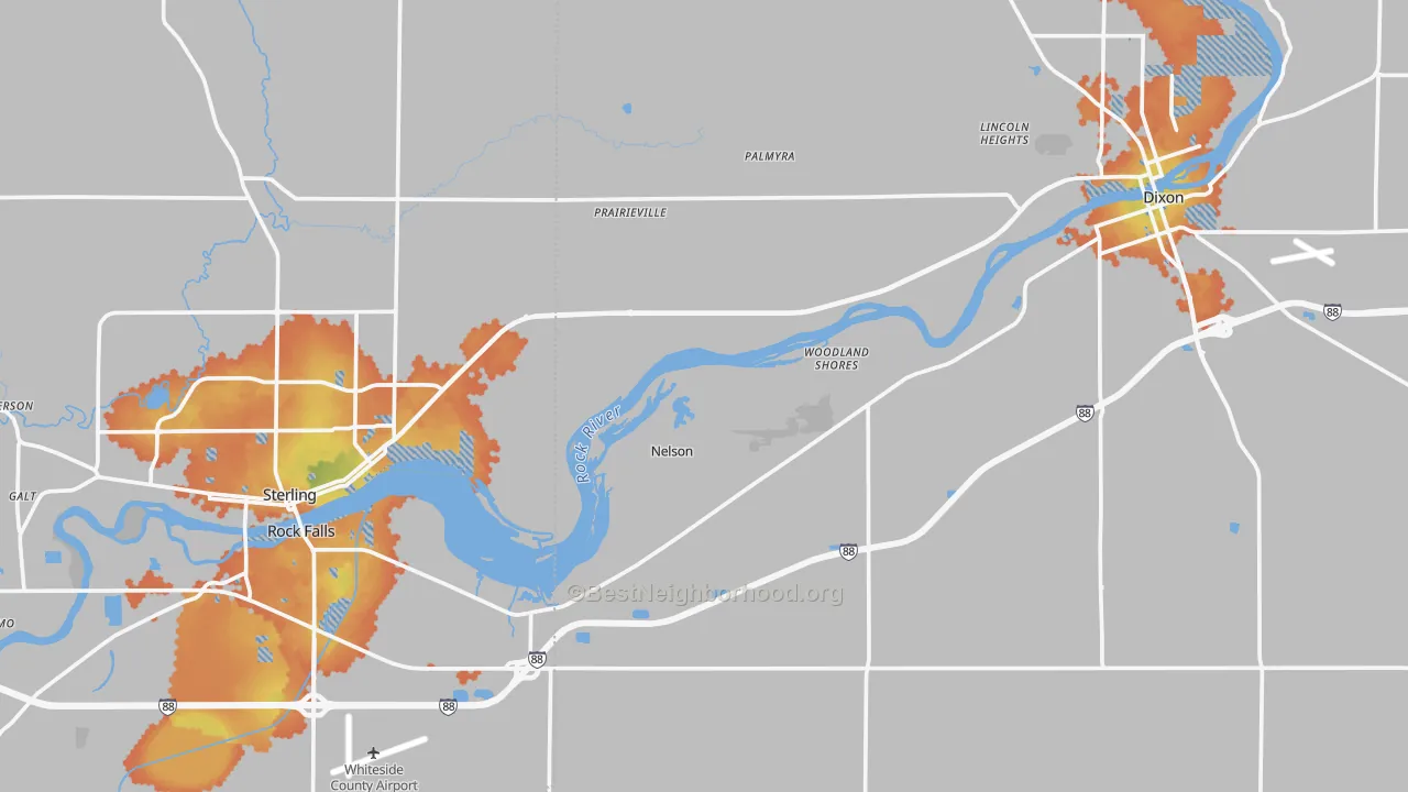 Bike Grade map of Nelson, IL