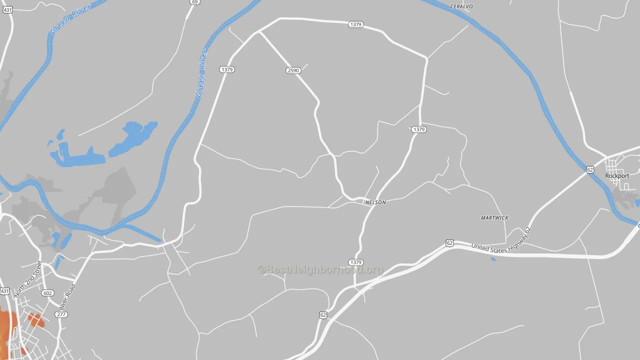 Bike Grade map of Nelson, KY