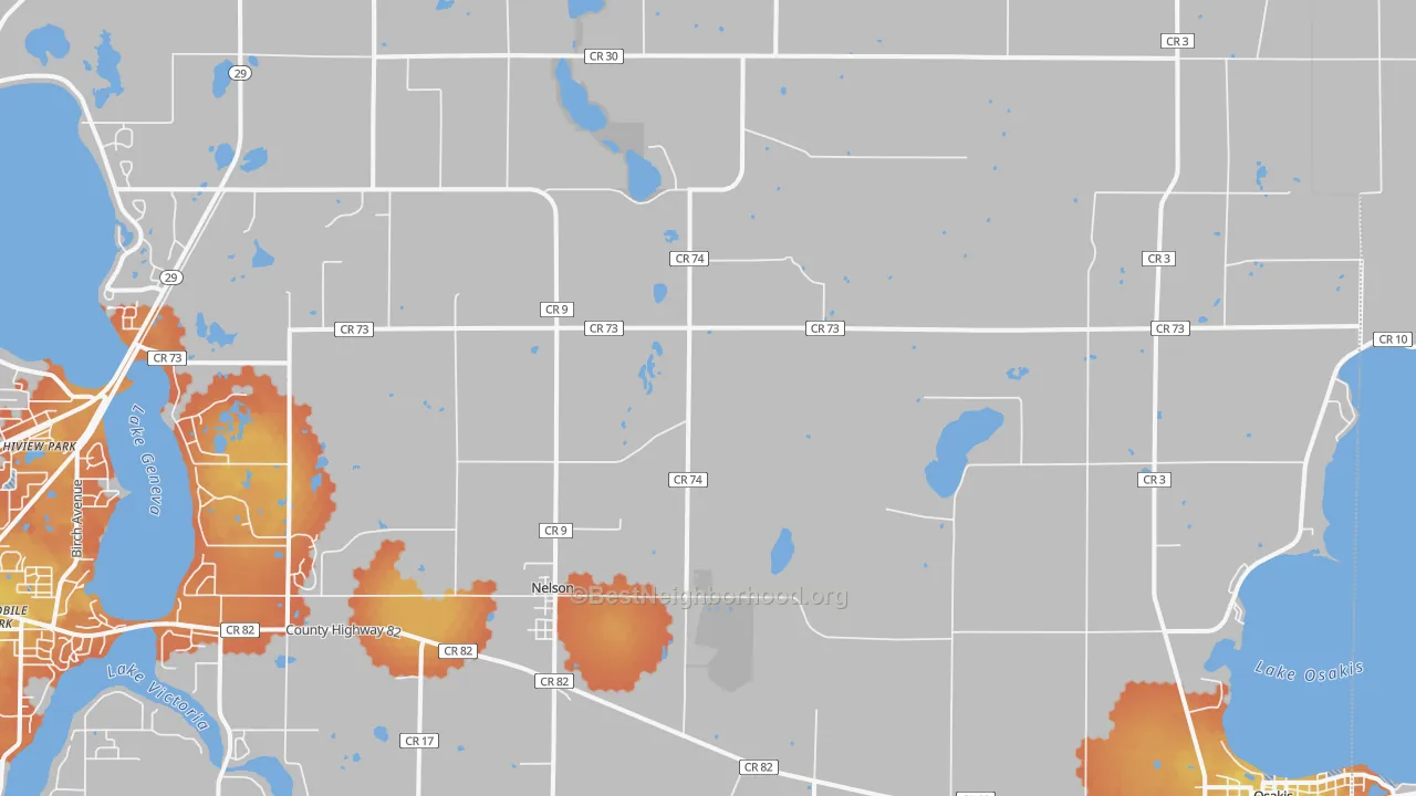 Bike Grade map of Nelson, MN