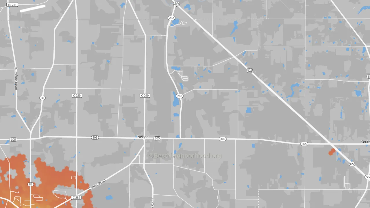 Bike Grade map of Nelson, OH