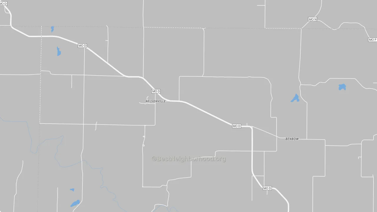 Bike Grade map of Nelsonville, MO