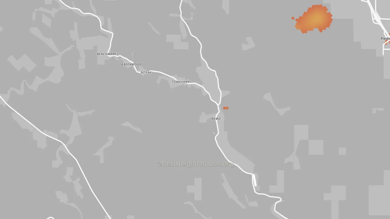 Bike Grade map of Nemo, SD