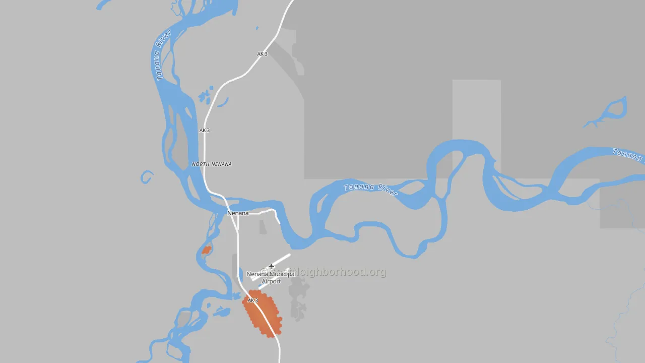 Bike Grade map of Nenana, AK