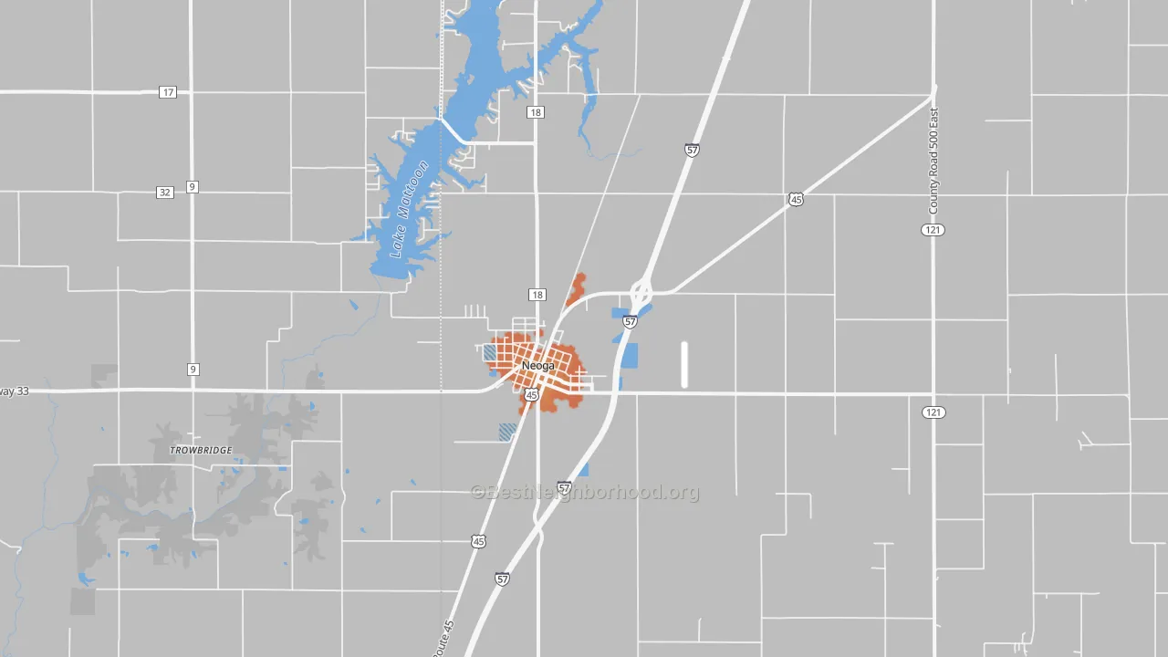 Bike Grade map of Neoga, IL