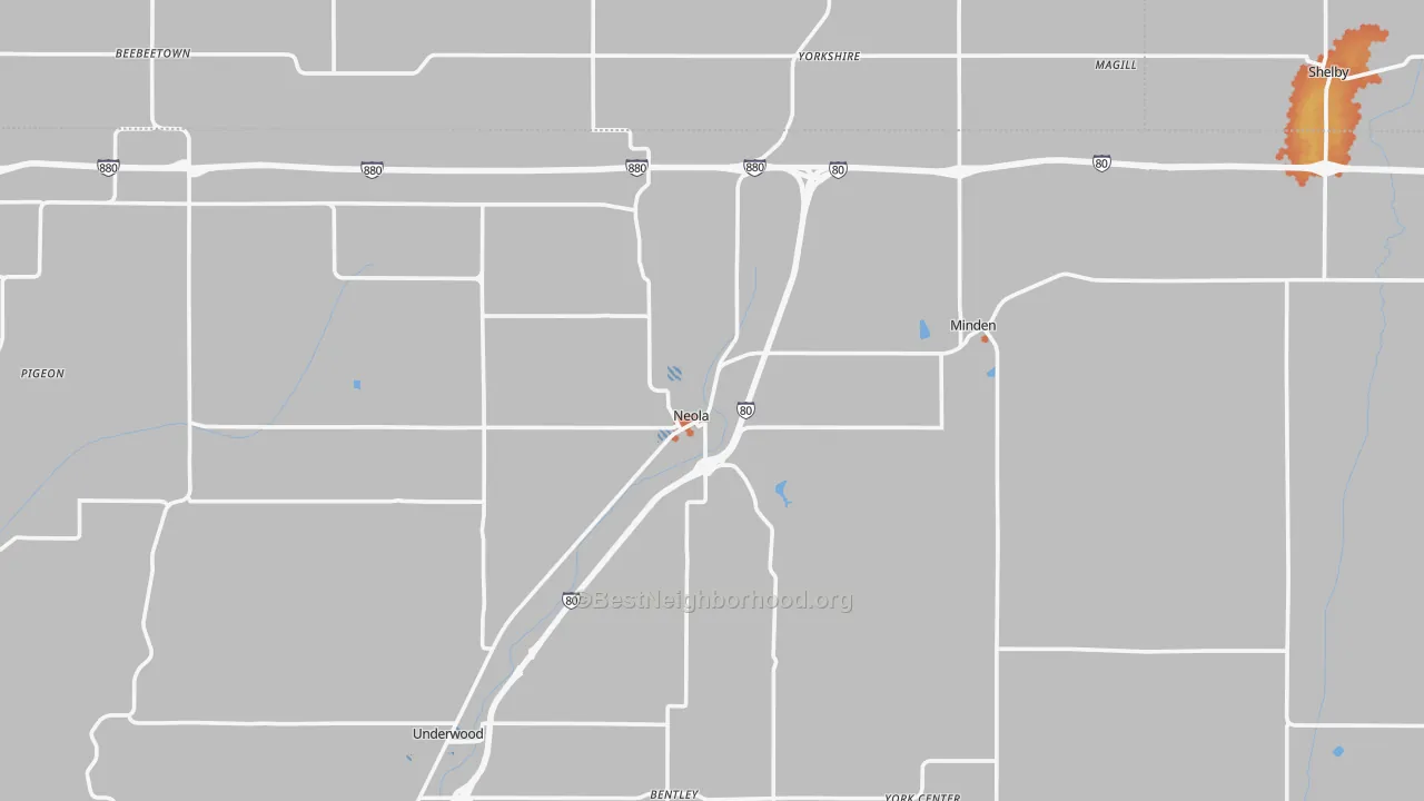 Bike Grade map of Neola, IA