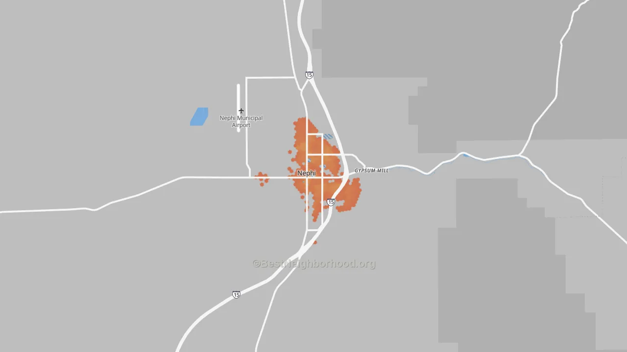 Bike Grade map of Nephi, UT