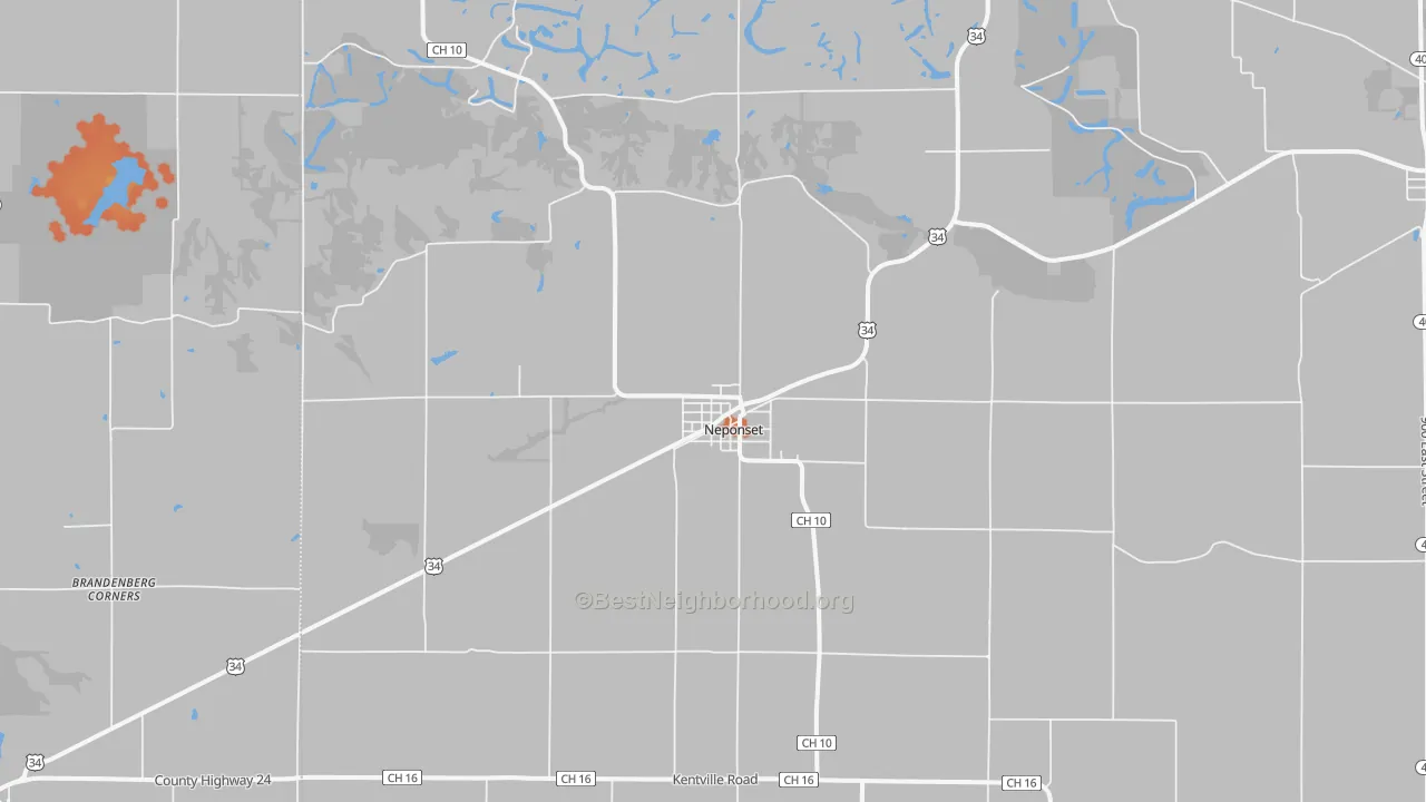 Bike Grade map of Neponset, IL