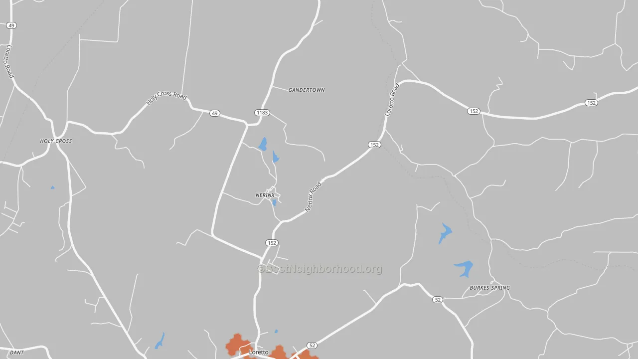 Bike Grade map of Nerinx, KY