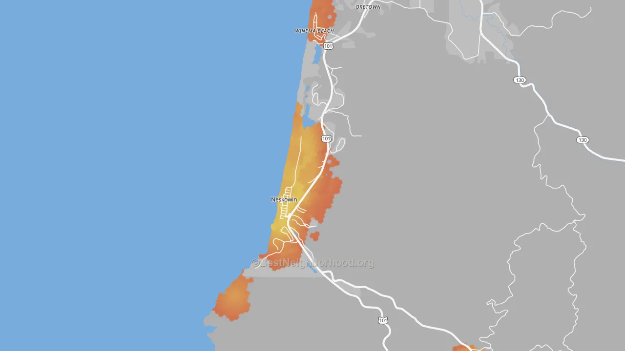 Bike Grade map of Neskowin, OR