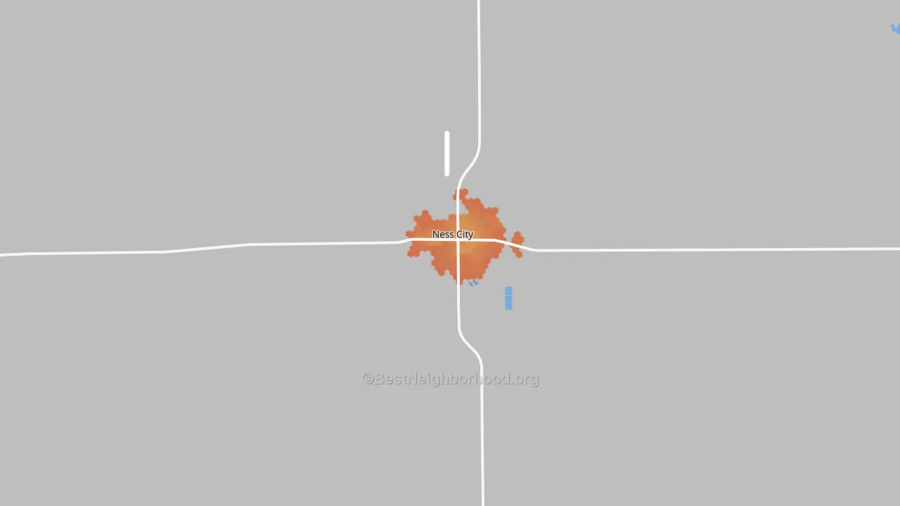 Bike Grade map of Ness City, KS