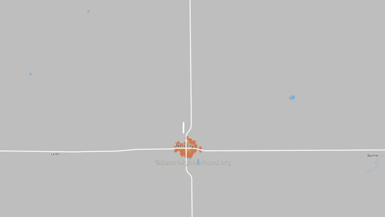 Bike Grade map of Ness County, KS