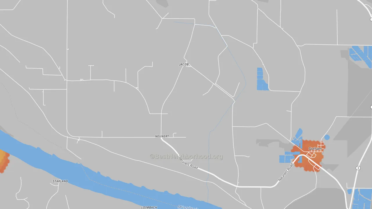 Bike Grade map of Neunert, IL