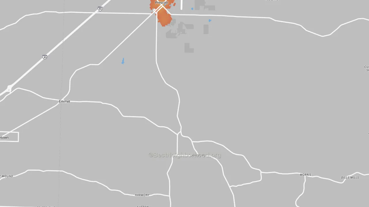 Bike Grade map of Nevada County, AR