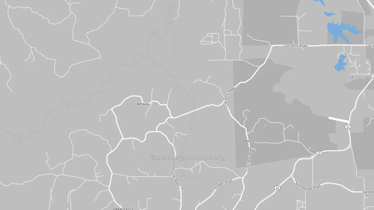 Bike Grade map of Nevada, MS