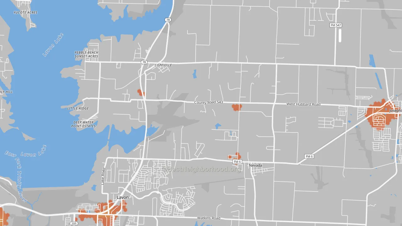 Bike Grade map of Nevada, TX