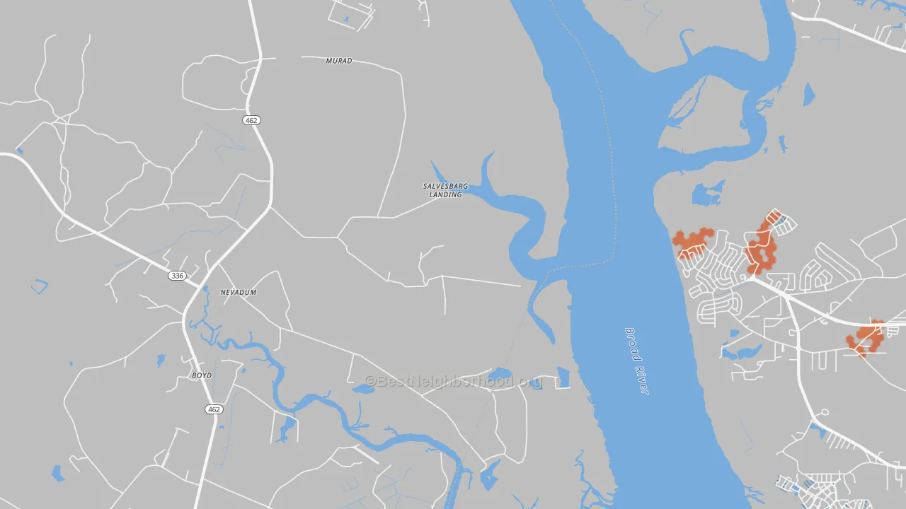 Bike Grade map of Nevadun, SC
