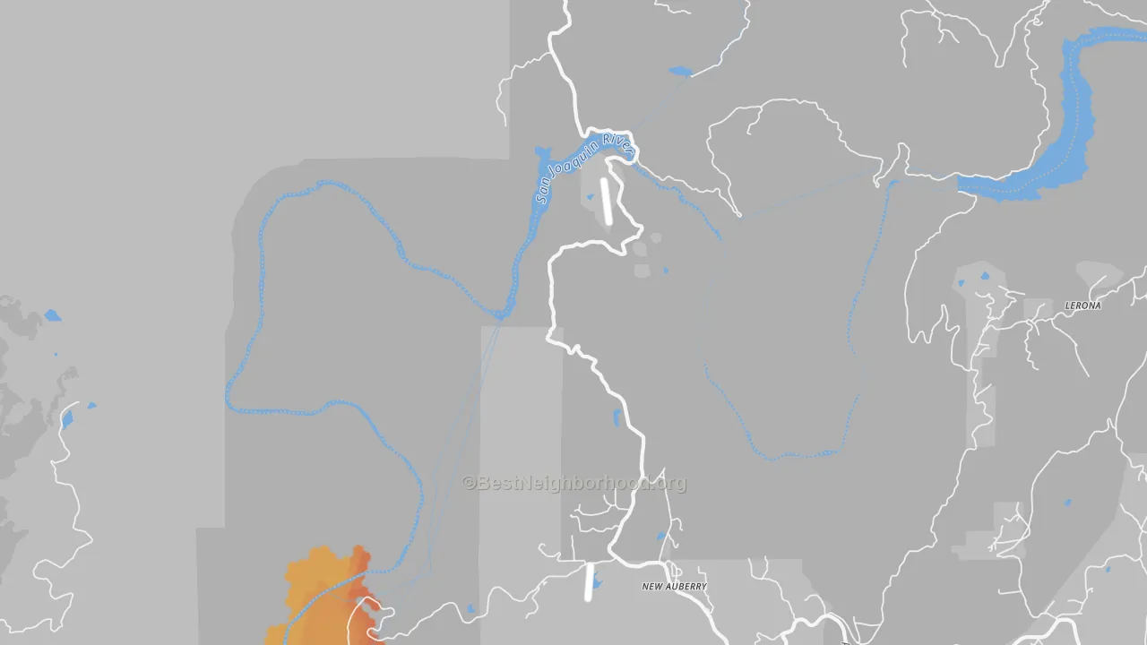 Bike Grade map of New Auberry, CA