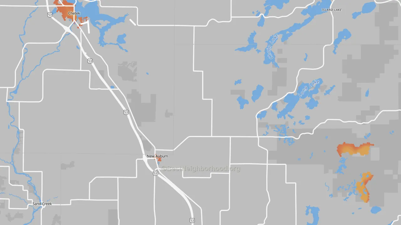 Bike Grade map of New Auburn, WI