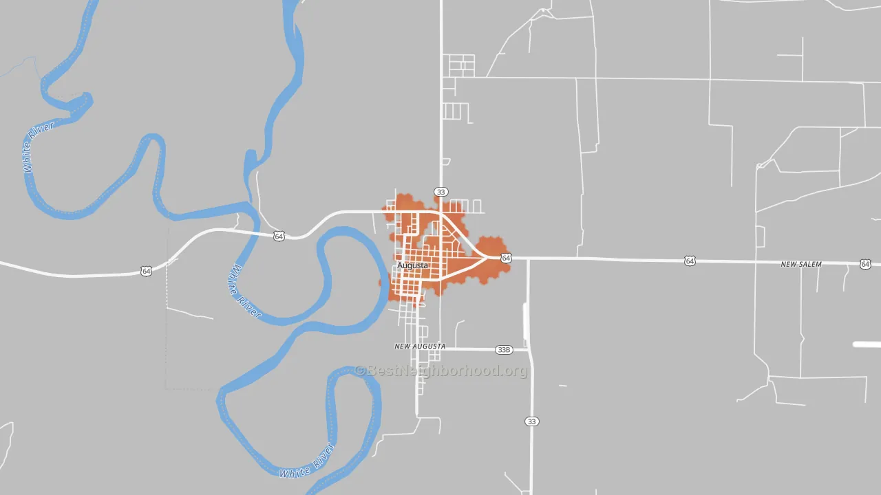 Bike Grade map of New Augusta, AR