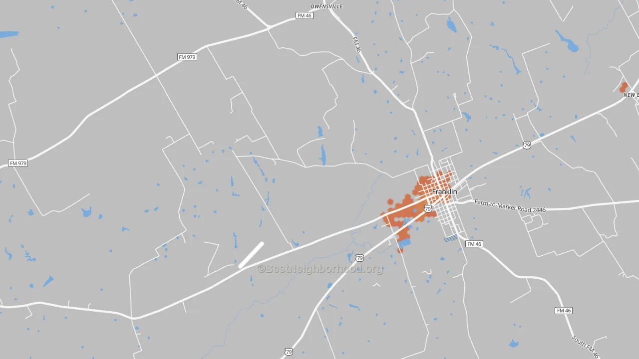 Bike Grade map of New Baden, TX