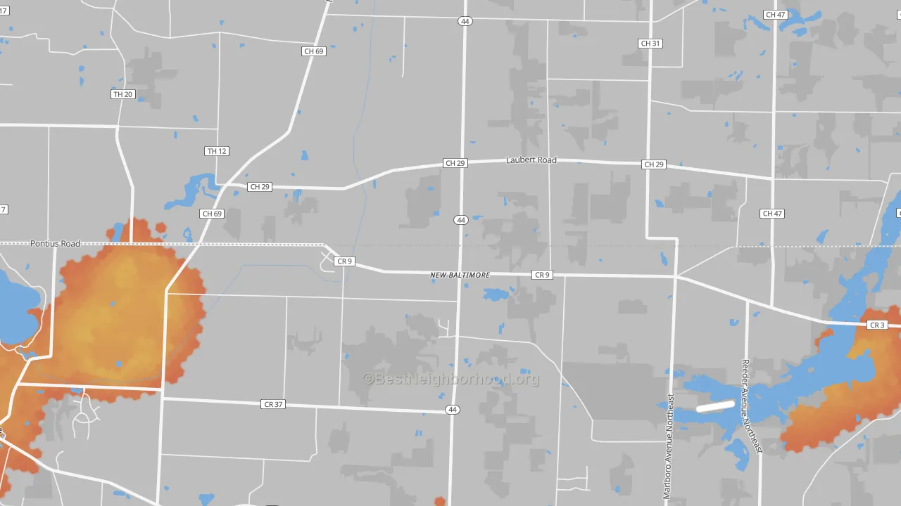 Bike Grade map of New Baltimore, OH