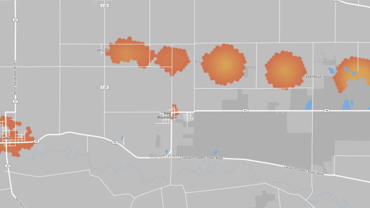 Bike Grade map of New Bloomington, OH
