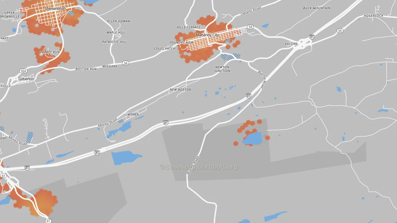 Bike Grade map of New Boston, PA