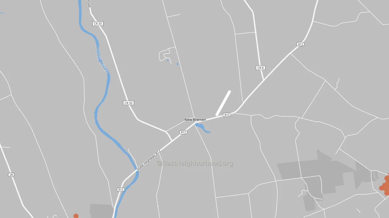 Bike Grade map of New Bremen, NY