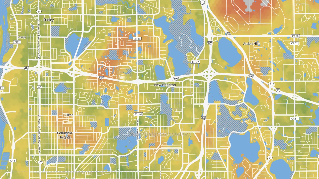 Bike Grade map of New Brighton, MN