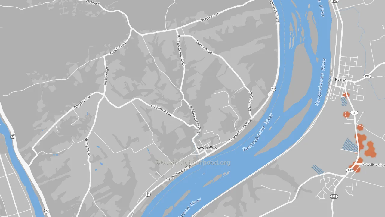 Bike Grade map of New Buffalo, PA