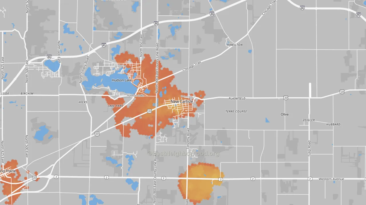 Bike Grade map of New Carlisle, IN