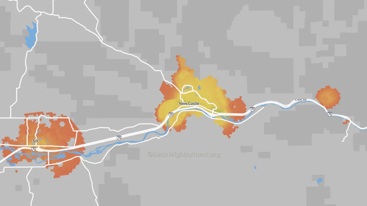 Bike Grade map of New Castle, CO