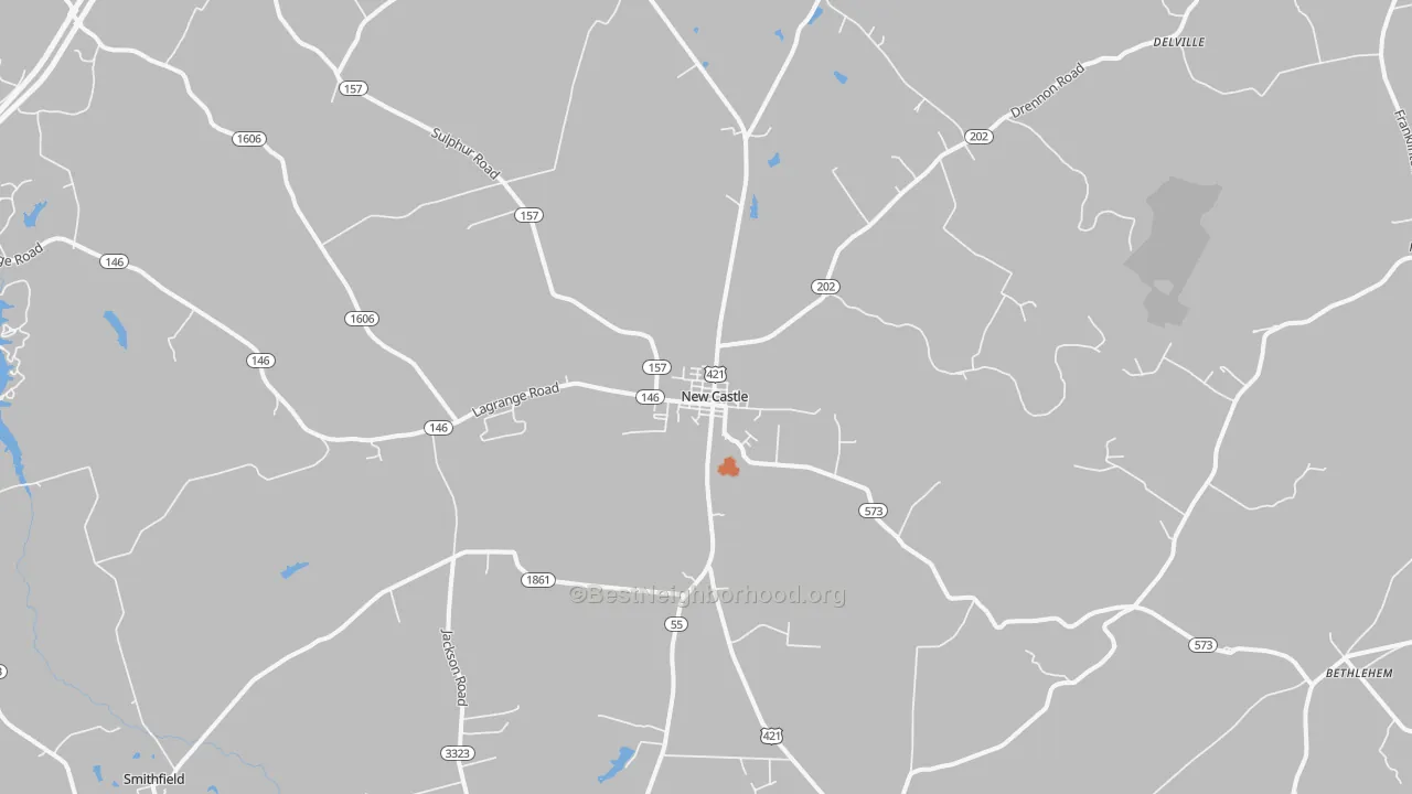 Bike Grade map of New Castle, KY