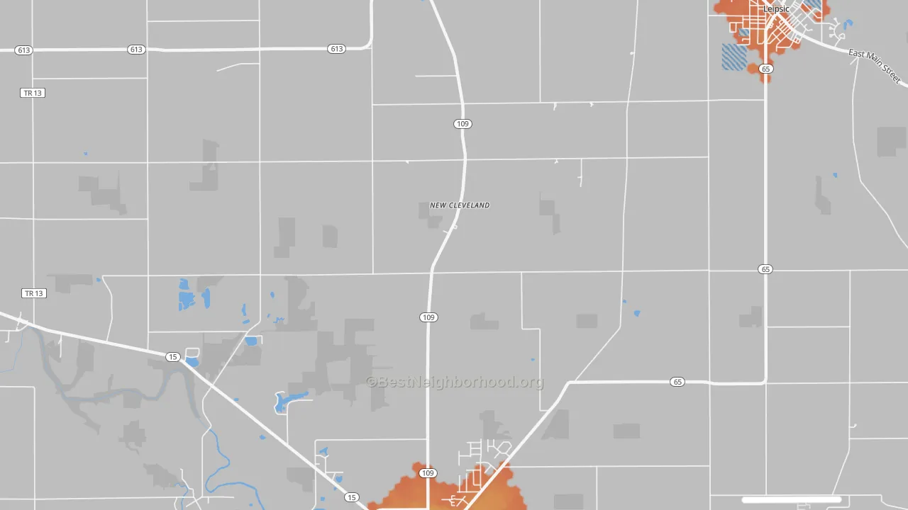 Bike Grade map of New Cleveland, OH